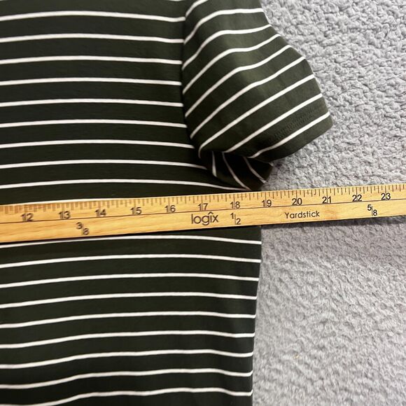 Lauren Ralph Lauren Black Label Dress Womens 12 Green Striped Knee Length Knit - Picture 7 of 11